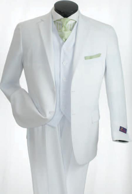 Mens 2Button Classic White Suits