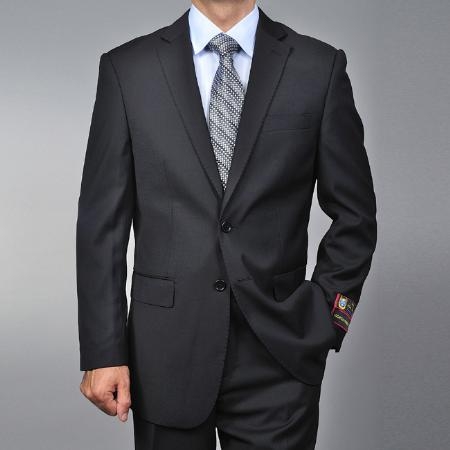 Men's Black 2-button 2 Piece Suits - Two piece Business suits Suit