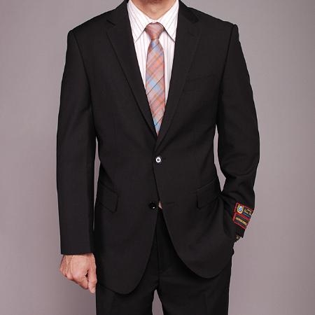 Men's Black patterned 2-button Suit 2 Piece Suits - Two piece Business suits Suit
