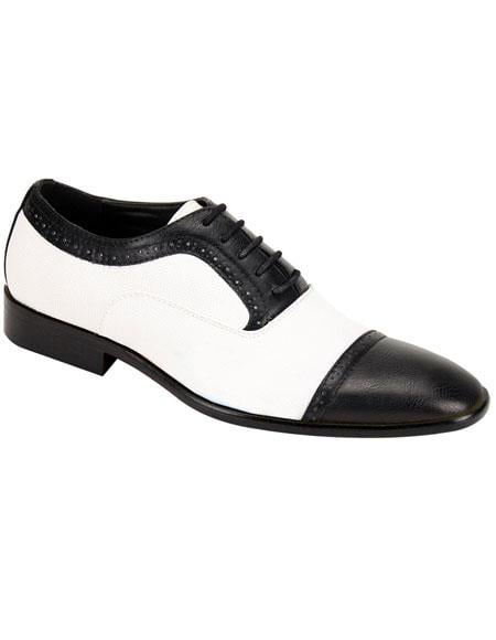 black and white wingtip oxfords