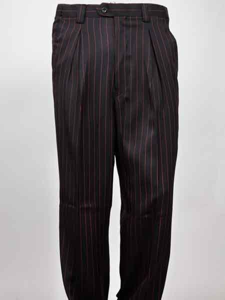 black and red pinstripe pants