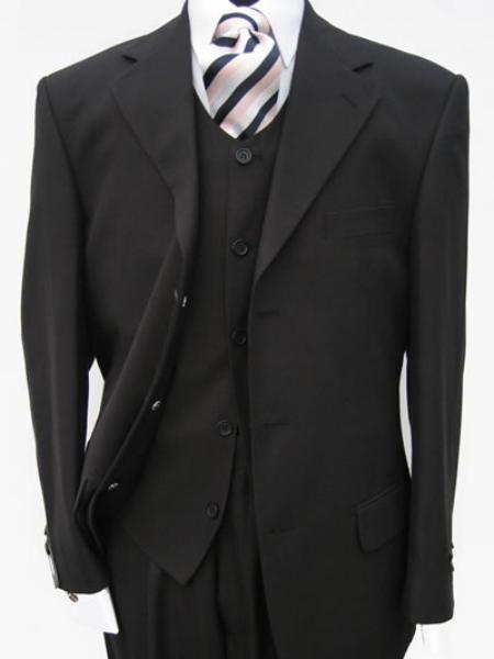 SKU# NGE609 Black Italian 3 pieces Suits mens dress premier quality ...