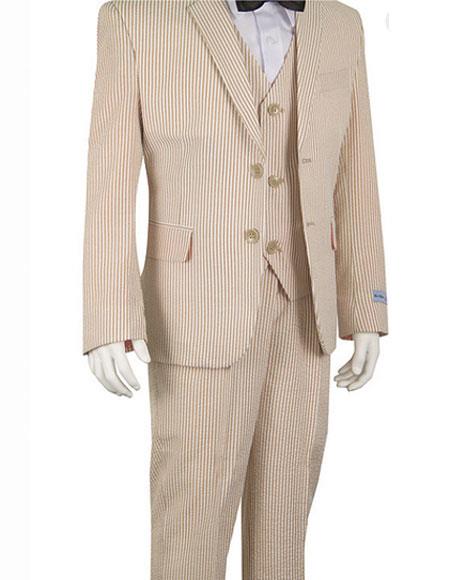 Seersucker Beige Suits Stripe ~ Pinstripe Boy's ~ Children ~ Kids Suit ...