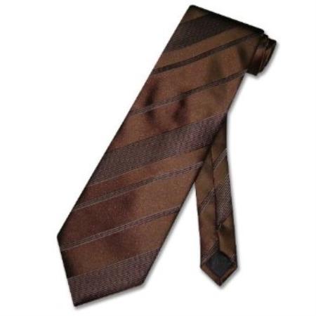 Dark Brown Woven Striped Men's Design Neck Tie
