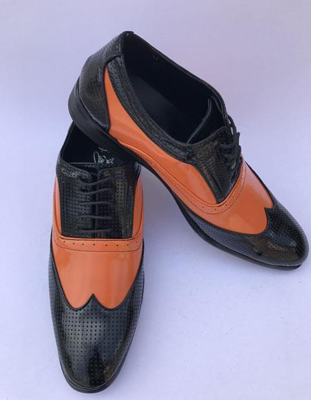 mens dress shoes with orange bottoms