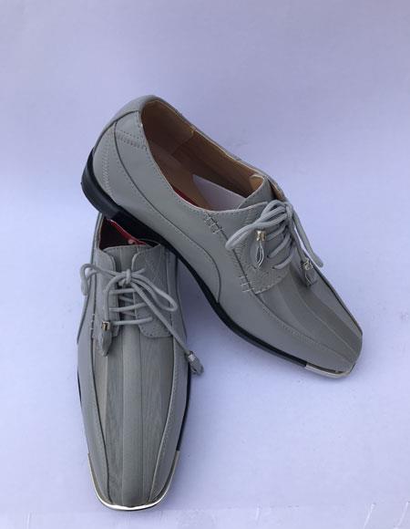 Men's Cap Toe Gray ~ Grey Dress Shoes