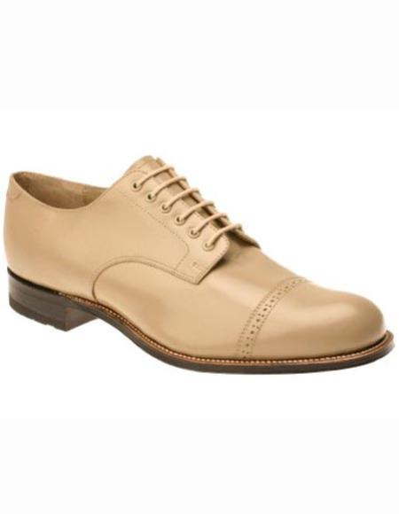 SKU#SM2966 Stacy Adams Men's Taupe Cap Toe Laceup Style K