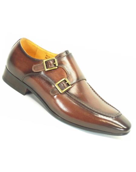 Carrucci Chestnut Men's Genuine Calfskin Leather Loafer Shoes With ...