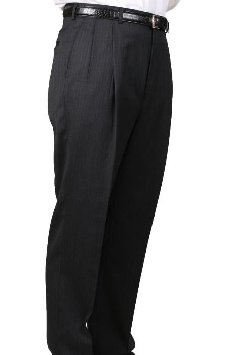Men's Charcoal Pleated Trouser Somerset