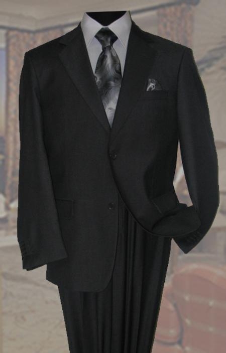 Charcoal Men's Wool Suit 2 Button 2pc Super 150's With Hand Pick Stitch Suit