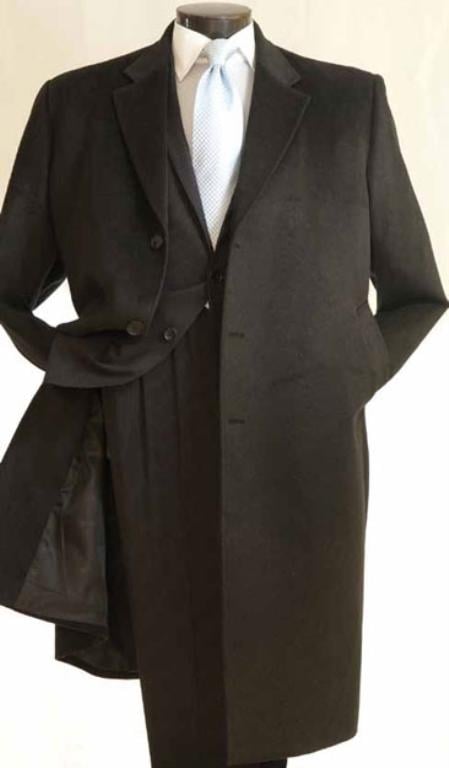 Three Quarters Length Men's Dress Coat 3/4 Length Men's Car Coat in Feel Charcoal  Men's Overcoat