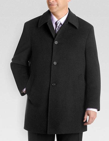 Men's Dress Coat  Fully Lined Charcoal Gray Wool Classic Fit Jacket