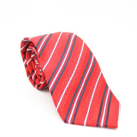 Slim Classic Red Necktie with Matching Handkerchief - Tie Set - Men's Neck Ties - Mens Dress Tie - Trendy Mens Ties