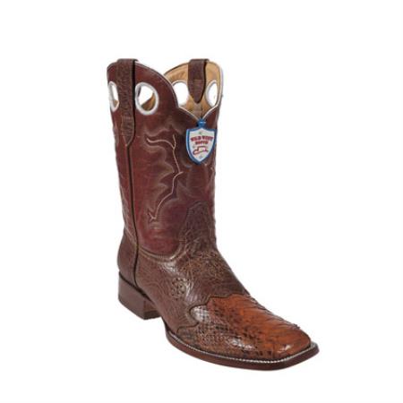 Cognac Ostrich Leg Wild Ranch Toe Wild West Boots