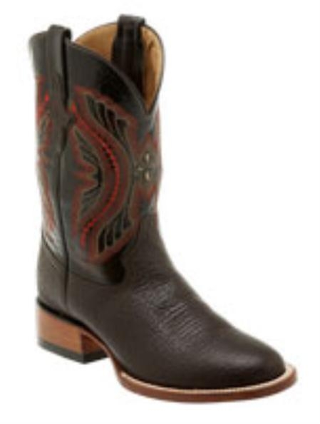 Black Cherry Bison Leather D-Toe Boot 