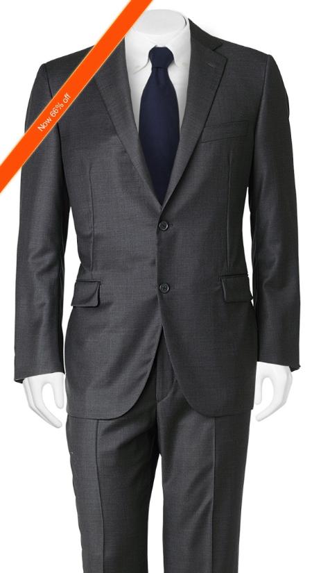 Men's 2 Button European Slim Fit Cheap Priced Business Suits Clearance Sale in Black