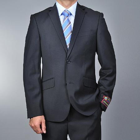 Black Pants 2-button Slim-fit Suit for Men 2 Piece Suits - Two piece Business suits Suit