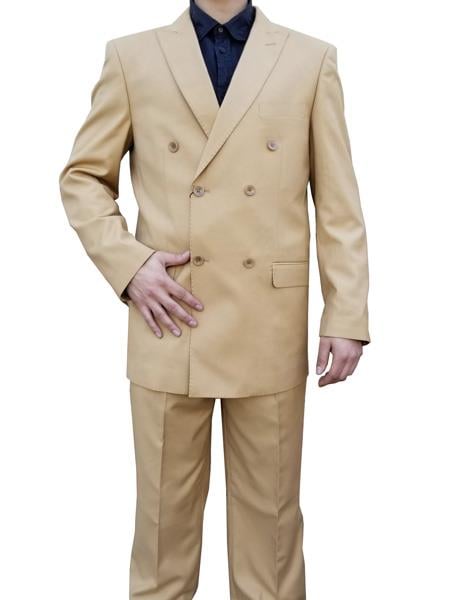 Double breasted Suit Khaki ~ Tan ~ Bronze ~ Camel  Pre orders for 90 days Custom Made Alberto Nardoni Collection