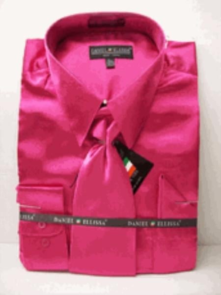fuchsia pink satin dress