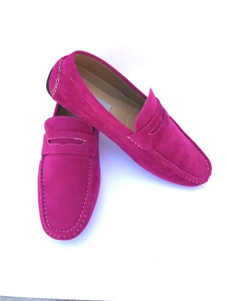 mens pink slip on shoes