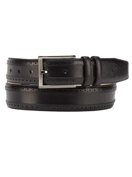 Mezlan Belts Brand Men's Genuine Calfskin Black Skin Belt