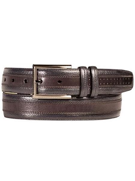 Mezlan Belts Brand Men's Genuine Calfskin Grey Skin Belt