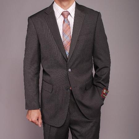 Men's Gray Teakweave 2-button 2 Piece Suits - Two piece Business suits Suit