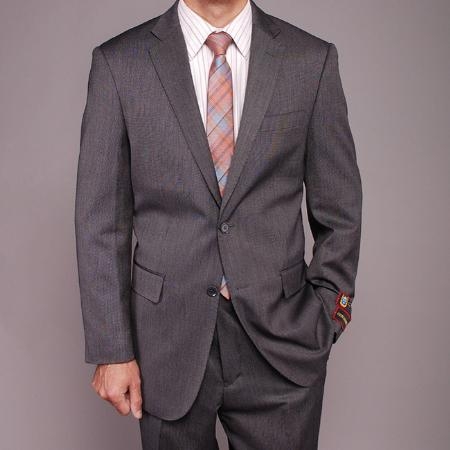 Men's Gray Teakweave 2-button Suit 2 Piece Suits - Two piece Business suits Suit