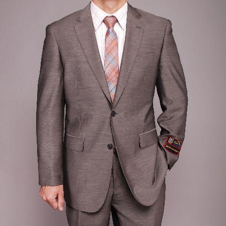Men's Gray patterned 2-button Suit - Dress Suit For Men 2 Piece Suits - Two piece Business suits Suit