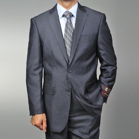 Men's Grey Teakweave 2-button Suit