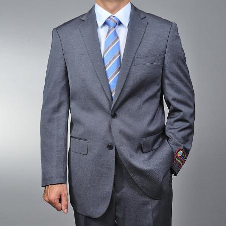 Men's Grey Teakweave 2-button Suit