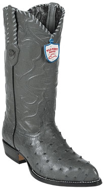 Wild West Grey ~ GrayFull Quill Ostrich Cowboy Boots - Botas De Avestruz