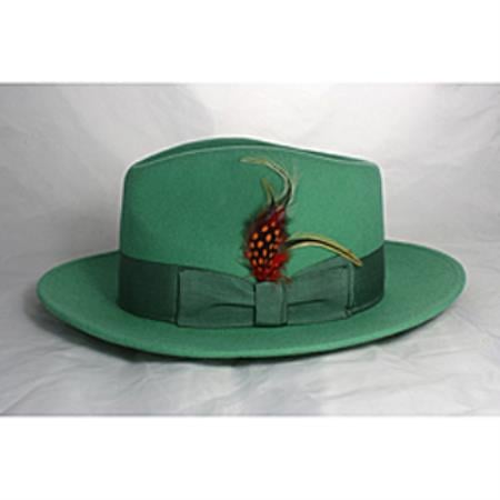 mens green fedora hat