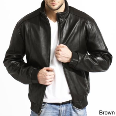 men's lambskin leather bomber jacket