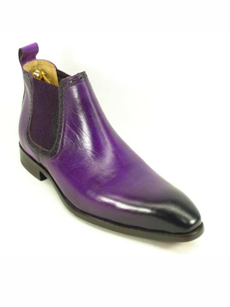 Men's Burnished Leather Purple Dress Shoe