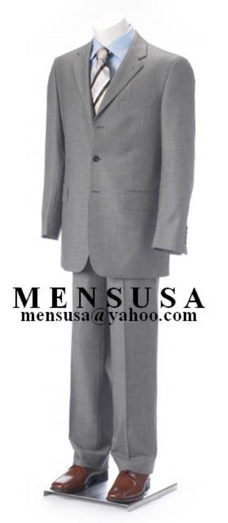 30 belts men's waist or 140'S Super 2 Gray Mens button Light 3 Business Suit