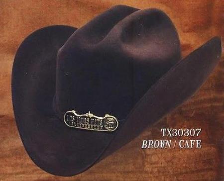 Cowboy Brown Hat Duranguense Style 10X Felt Hats By Los Alto