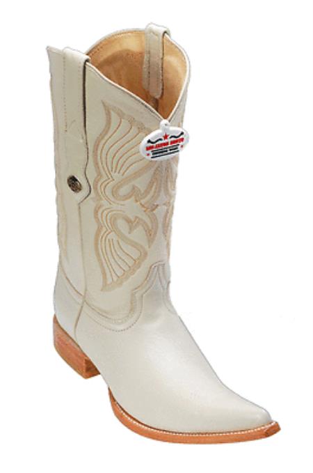 Elk Leather Cream ~ Ivory ~ Off White Los Altos Men's Cowboy Boots ...