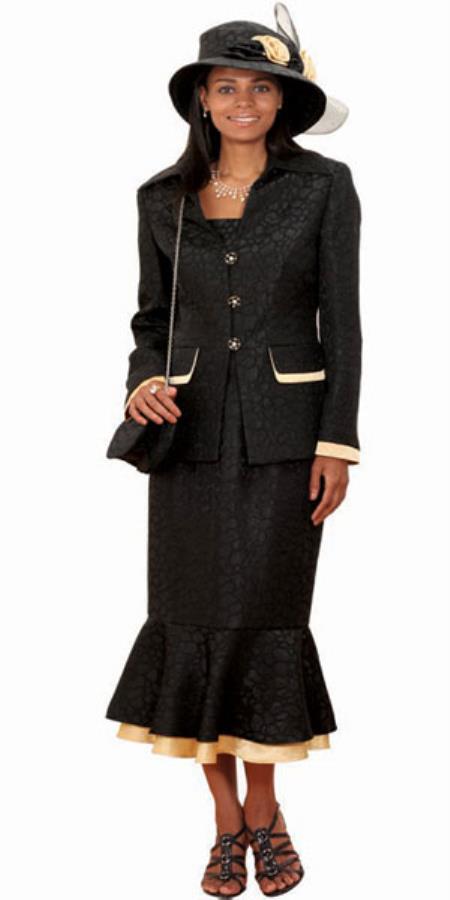 black and gold ladies suit