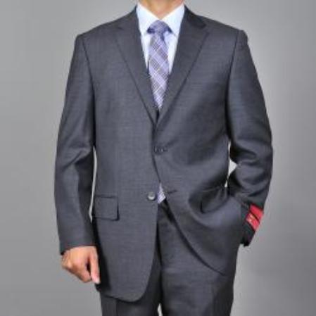 Authentic Mantoni Brand Men's patterned Dark Grey 2-button S
