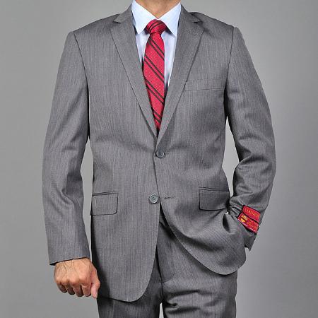 Authentic Mantoni Brand Men's Slim-fit patterned Grey 2-butt