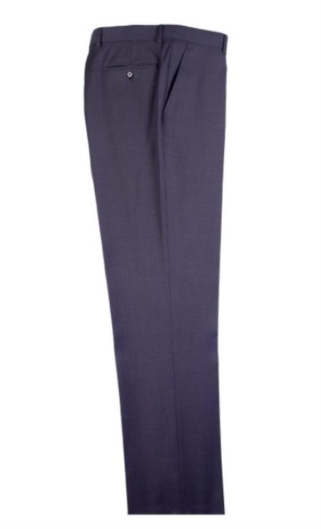 Men's Tiglio Dress Slacks Flat Front Wool Fabric Pants Med Gray