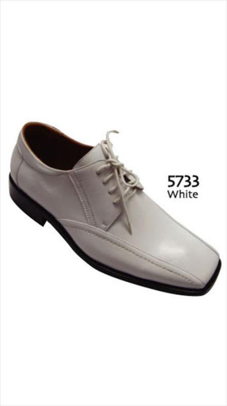 Two Tones Shoes White - Flashy Shiny Suit