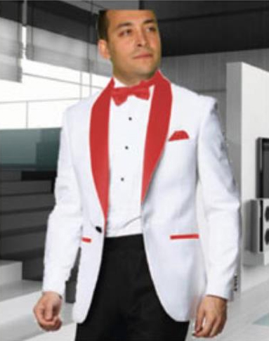 white and red tuxedo