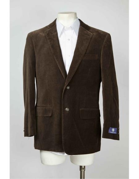 Men's 2 Button Velvet ~ Brown Men's blazer