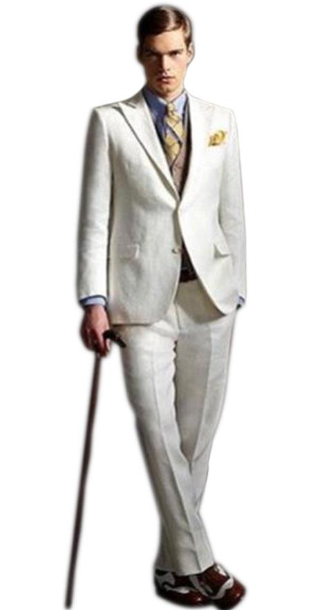 Men's high fashion Off  White Two Buttons suit 