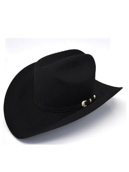 Larry Mahan Hats-6X Real Black Beaver Fur Felt Cowboy Hat - Lauren Wool ...