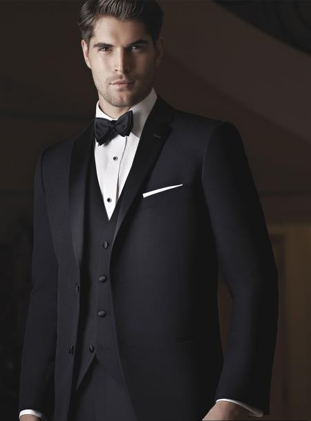 Evening Notch Black 2 Button Notch Tuxedo Ike Evening by Tuxedo Authentic Brand