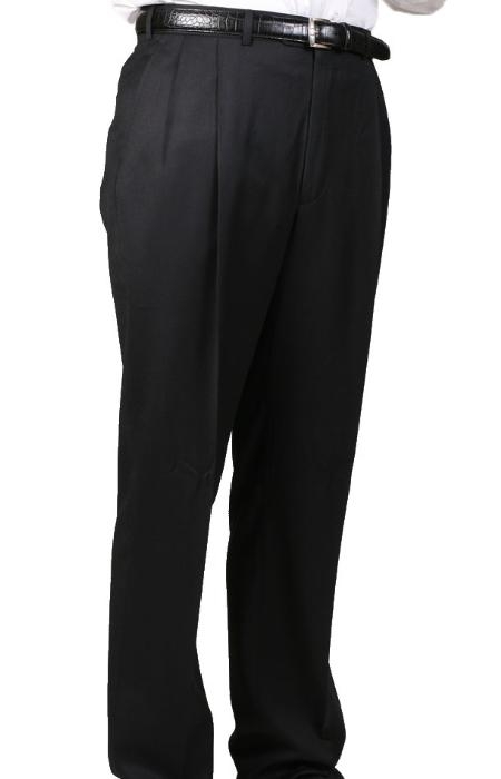 Mens Black 36 X 34 Church Office Pleated Front Dress Pants