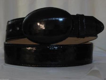 Genuine Authentic Faded Black Eel Skin Western Cowboy Belt 